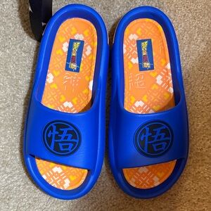 Dragon Ball Z Goku Slides • Blue & Orange Anime Sandals • Size 10